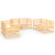 6 Piece Garden Lounge Set Solid Pinewood