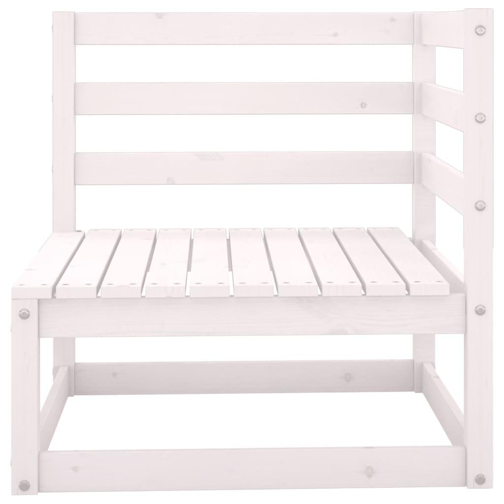 3 Piece Garden Lounge Set White Solid Wood Pine