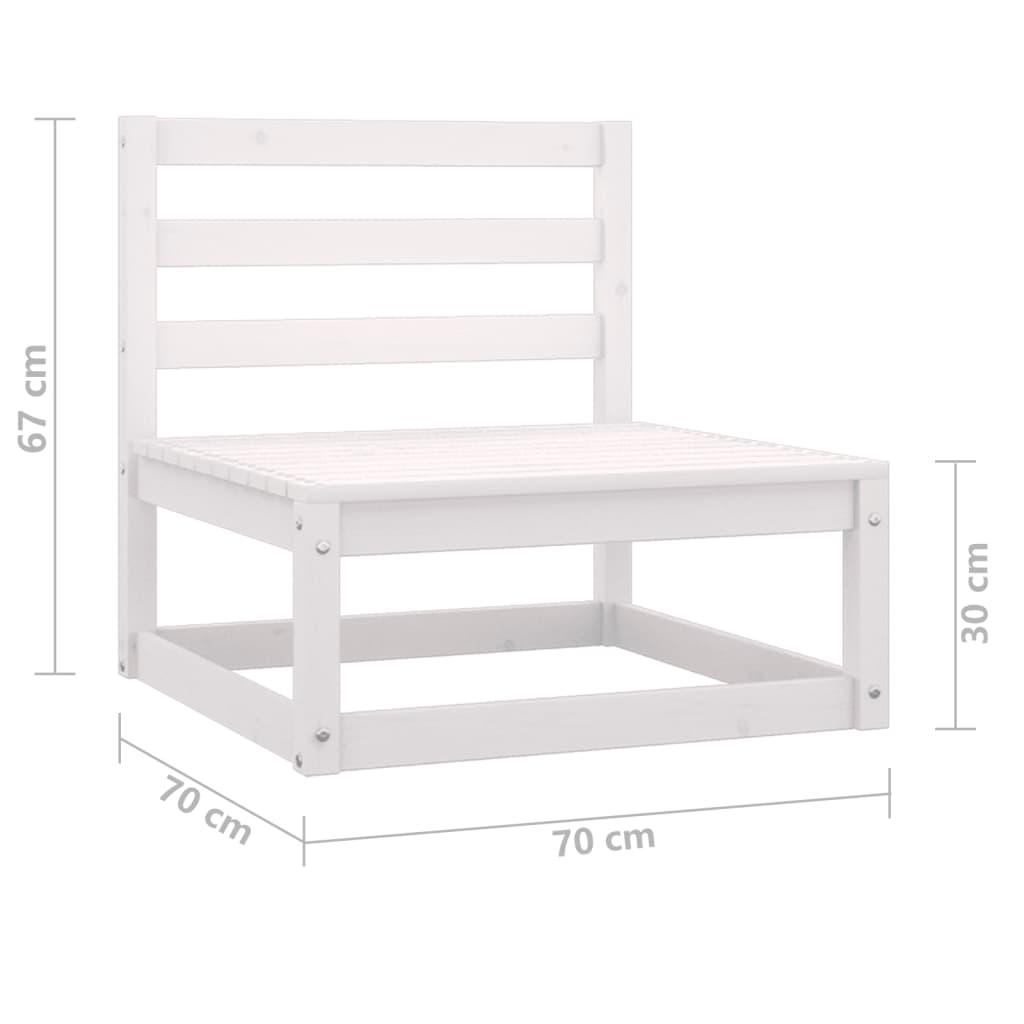 3 Piece Garden Lounge Set White Solid Wood Pine