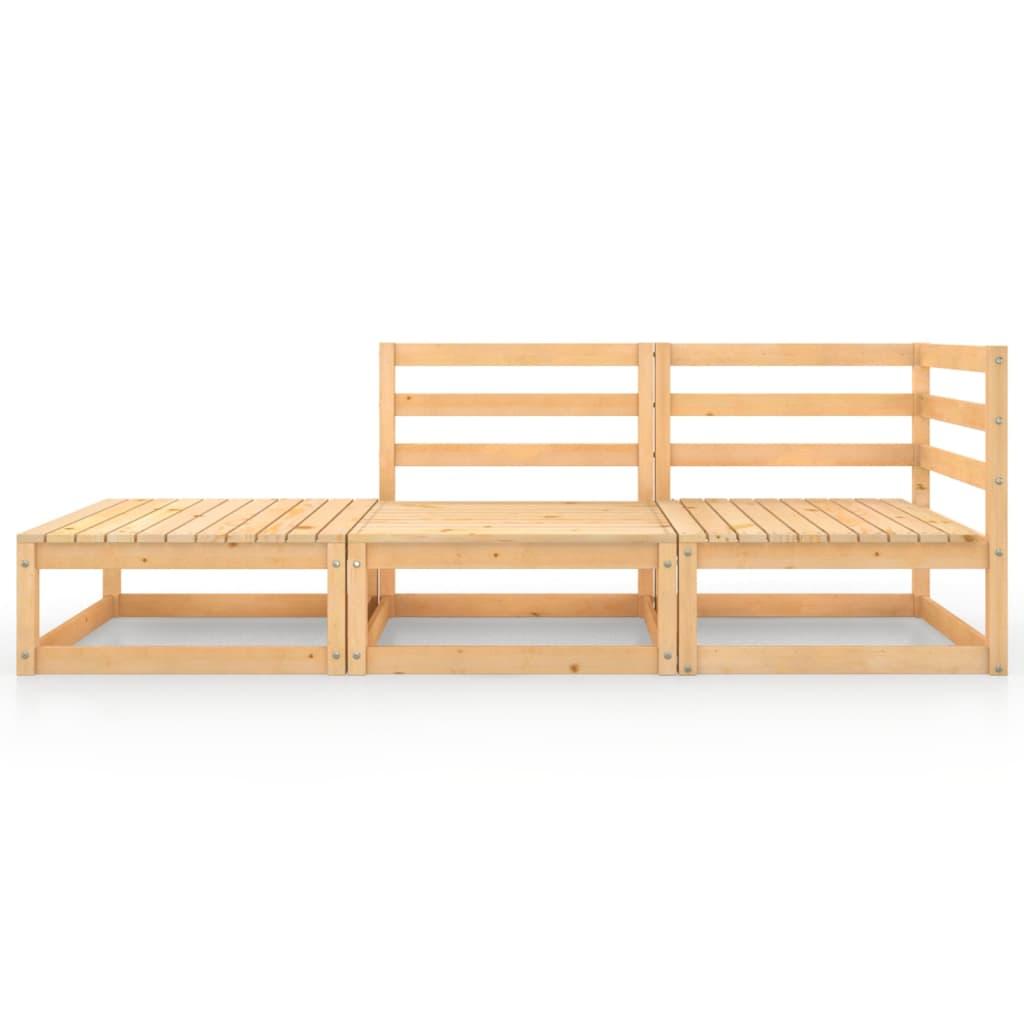4 Piece Garden Lounge Set Solid Pinewood