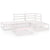 5 Piece Garden Lounge Set White Solid Pinewood