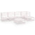 6 Piece Garden Lounge Set White Solid Pinewood