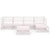 6 Piece Garden Lounge Set White Solid Pinewood