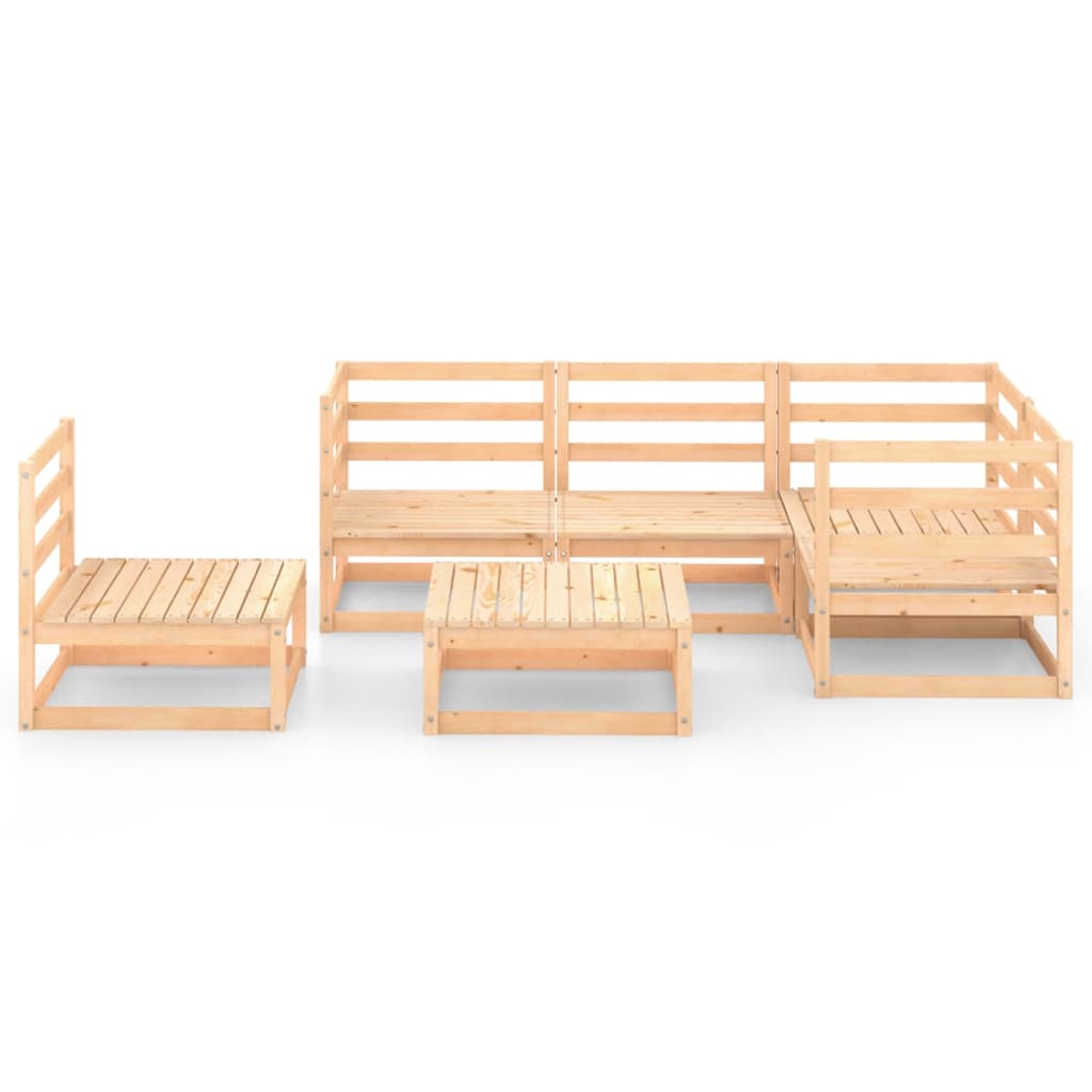 6 Piece Garden Lounge Set Solid Pinewood