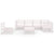 7 Piece Garden Lounge Set White Solid Pinewood