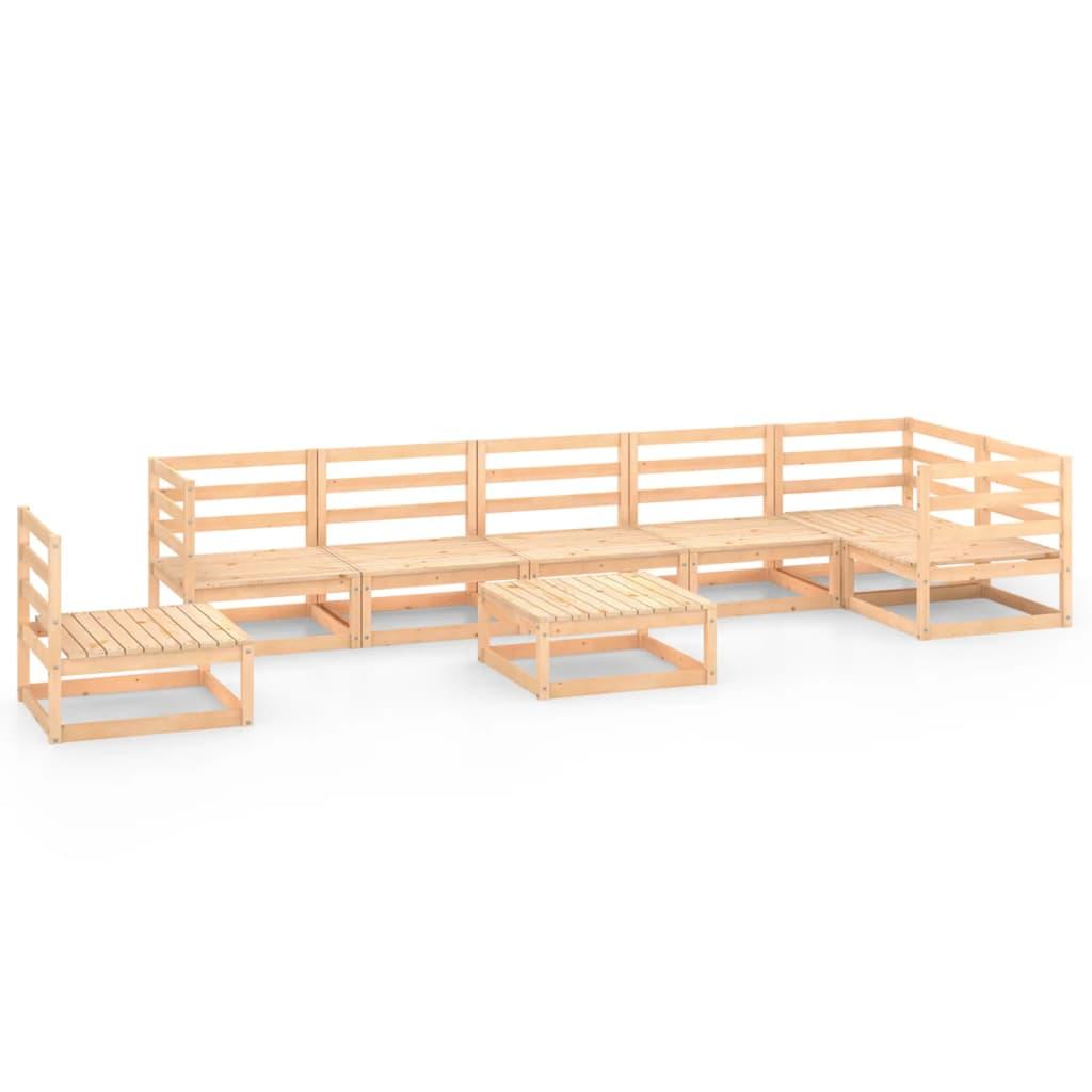8 Piece Garden Lounge Set Solid Pinewood