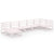 7 Piece Garden Lounge Set White Solid Pinewood
