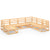 7 Piece Garden Lounge Set Solid Pinewood