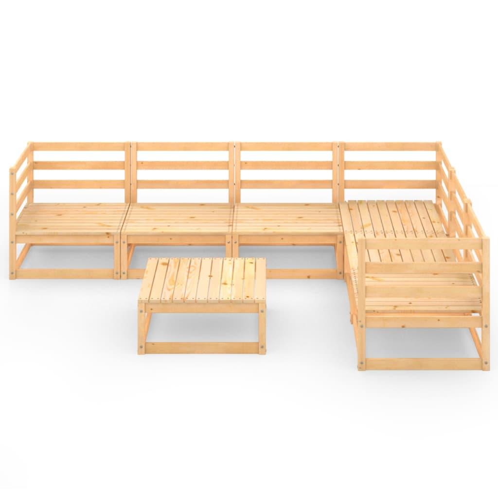 7 Piece Garden Lounge Set Solid Pinewood