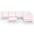 7 Piece Garden Lounge Set White Solid Pinewood