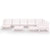 10 Piece Garden Lounge Set White Solid Pinewood