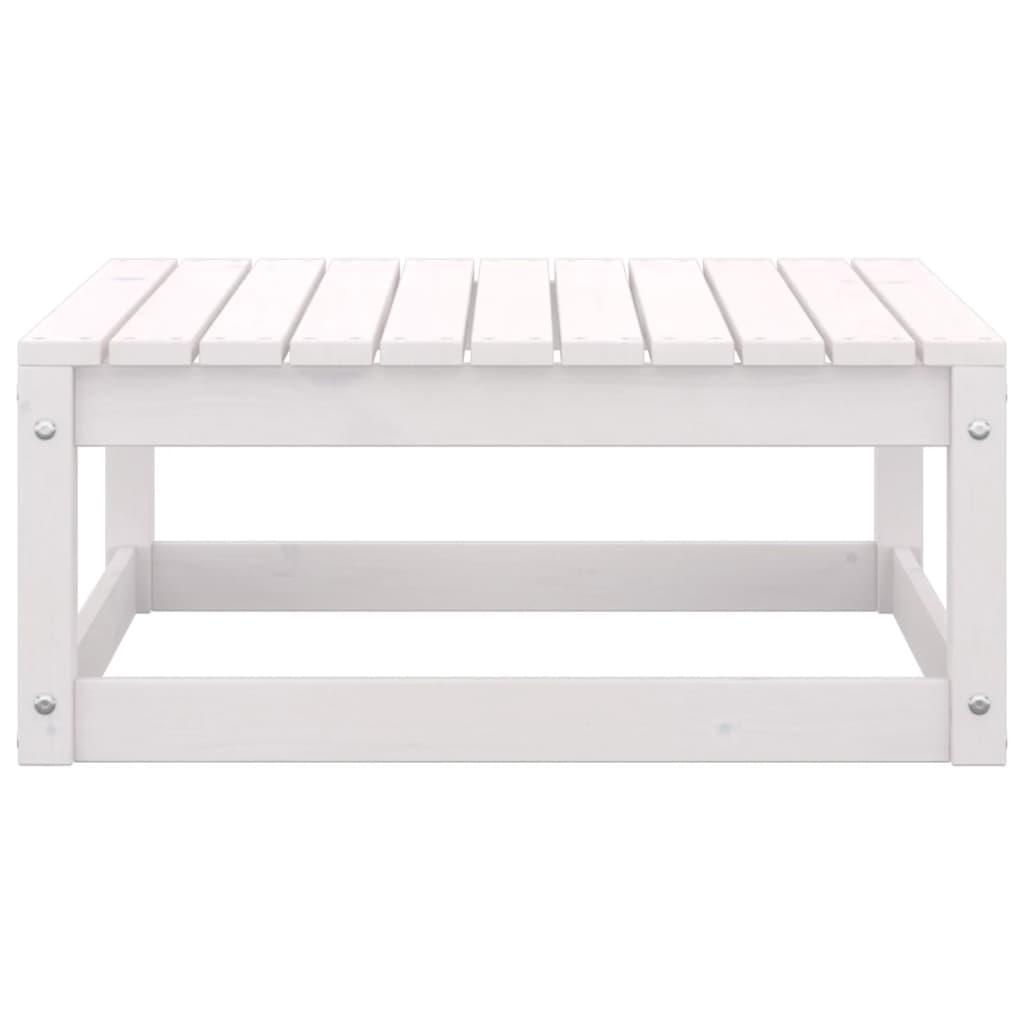 10 Piece Garden Lounge Set White Solid Pinewood