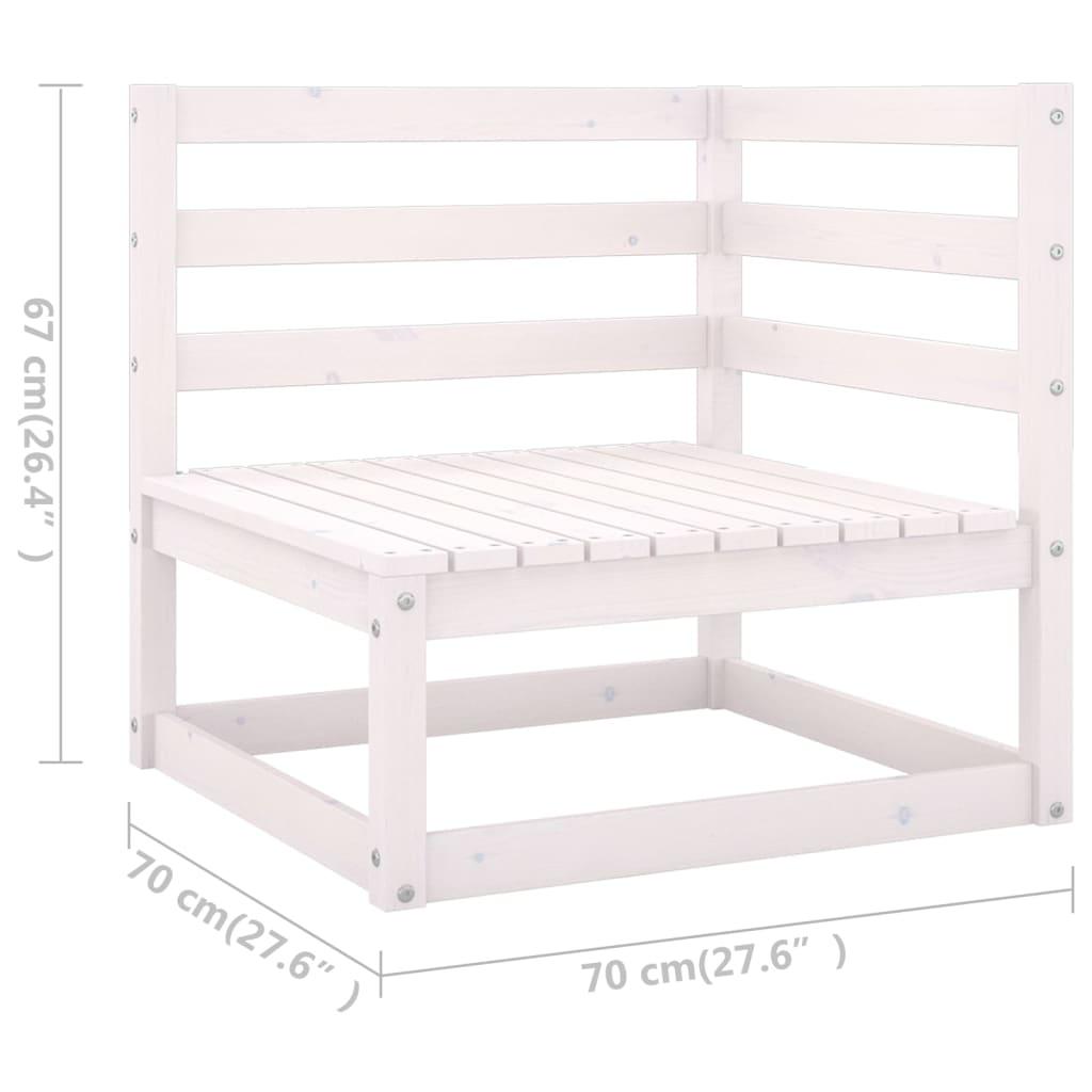 10 Piece Garden Lounge Set White Solid Pinewood