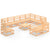 11 Piece Garden Lounge Set Solid Pinewood