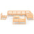 11 Piece Garden Lounge Set Solid Pinewood