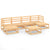 7 Piece Garden Lounge Set Solid Pinewood