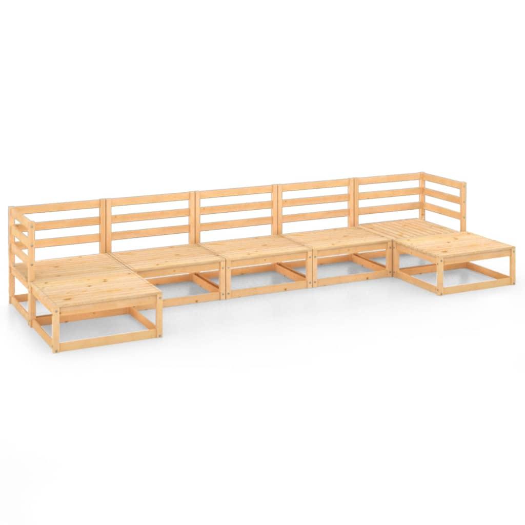 7 Piece Garden Lounge Set Solid Pinewood