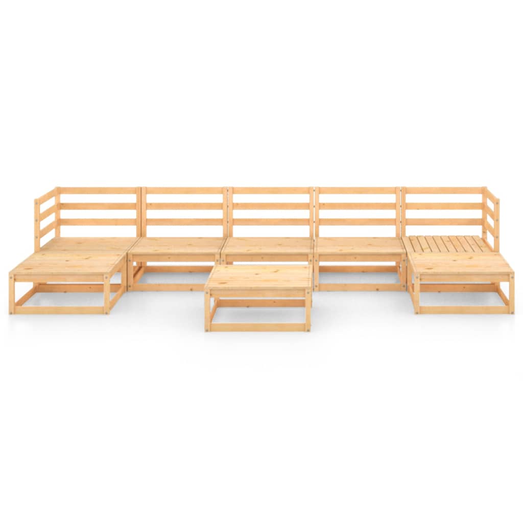 8 Piece Garden Lounge Set Solid Pinewood