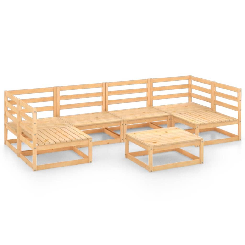 7 Piece Garden Lounge Set Solid Pinewood