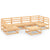 7 Piece Garden Lounge Set Solid Pinewood