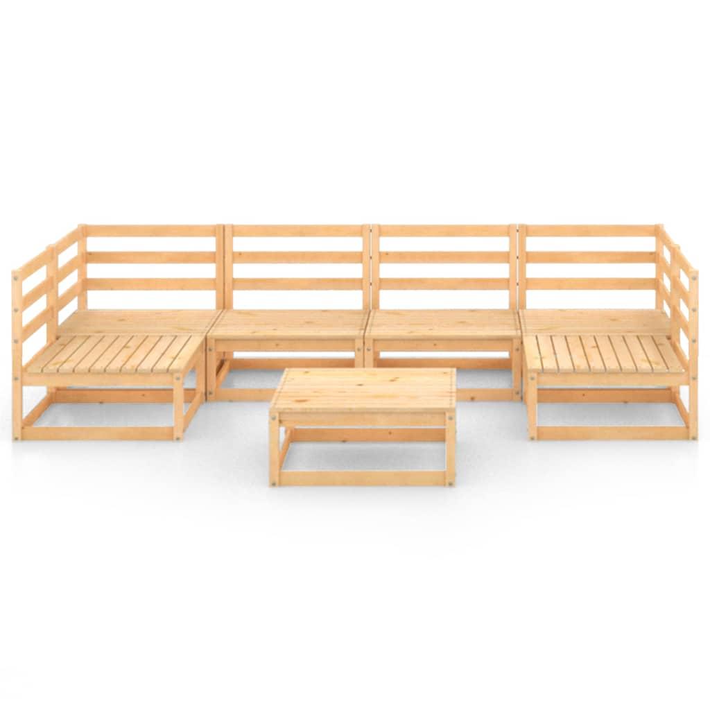 7 Piece Garden Lounge Set Solid Pinewood