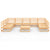 10 Piece Garden Lounge Set Solid Pinewood