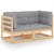 3 Piece Garden Lounge Set with Cushions Solid Pinewood