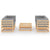 5 Piece Garden Lounge Set with Cushions Solid Pinewood