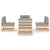 4 Piece Garden Lounge Set with Cushions Solid Pinewood