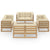 8 Piece Garden Lounge Set with Cushions Solid Pinewood