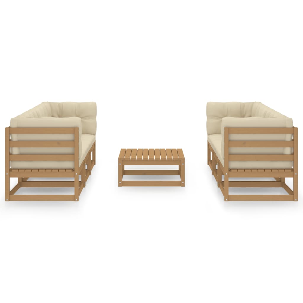 7 Piece Garden Lounge Set with Cushions Solid Pinewood