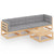 5 Piece Garden Lounge Set with Cushions Solid Pinewood
