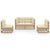 4 Piece Garden Lounge Set with Cushions Solid Pinewood