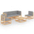 6 Piece Garden Lounge Set with Cushions Solid Pinewood