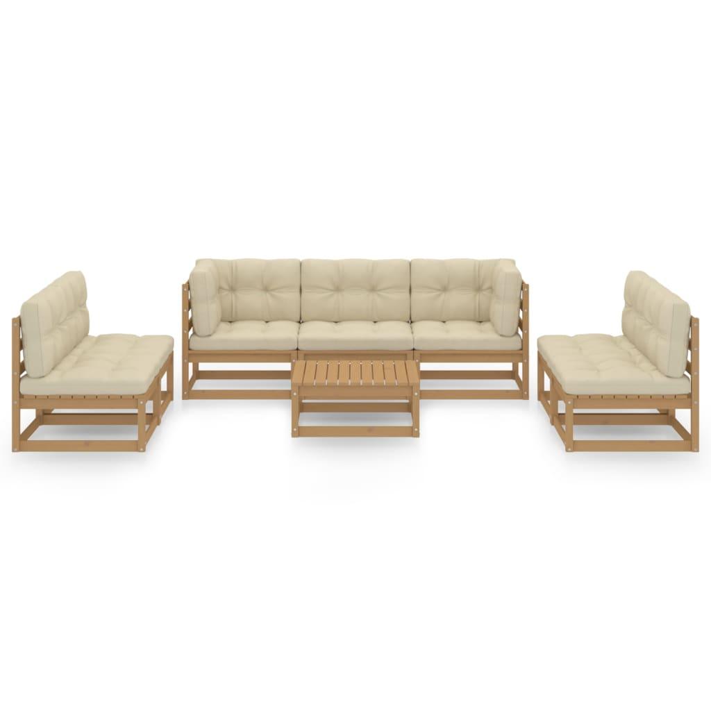 8 Piece Garden Lounge Set with Cushions Solid Pinewood