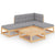 5 Piece Garden Lounge Set with Cushions Solid Pinewood