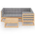 5 Piece Garden Lounge Set with Cushions Solid Pinewood