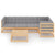 6 Piece Garden Lounge Set with Cushions Solid Pinewood
