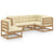 5 Piece Garden Lounge Set with Cushions Solid Pinewood