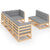 7 Piece Garden Lounge Set with Cushions Solid Pinewood