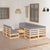 8 Piece Garden Lounge Set with Cushions Solid Pinewood