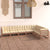 7 Piece Garden Lounge Set & Cushions Honey Brown Solid Pinewood