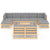 10 Piece Garden Lounge Set with Cushions Solid Pinewood