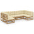 6 Piece Garden Lounge Set&Cushions Honey Brown Solid Pinewood