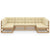 6 Piece Garden Lounge Set&Cushions Honey Brown Solid Pinewood