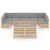 9 Piece Garden Lounge Set with Cushions Solid Pinewood