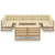 10 Piece Garden Lounge Set&Cushions Honey Brown Solid Pinewood