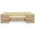 6 Piece Garden Lounge Set&Cushions Honey Brown Solid Pinewood