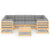 7 Piece Garden Lounge Set with Cushions Solid Pinewood