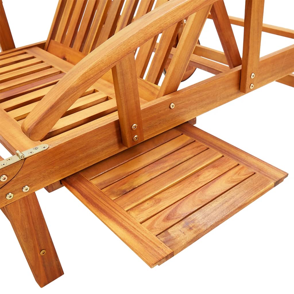 Sun Loungers 2 pcs with Cushions Solid Wood Acacia